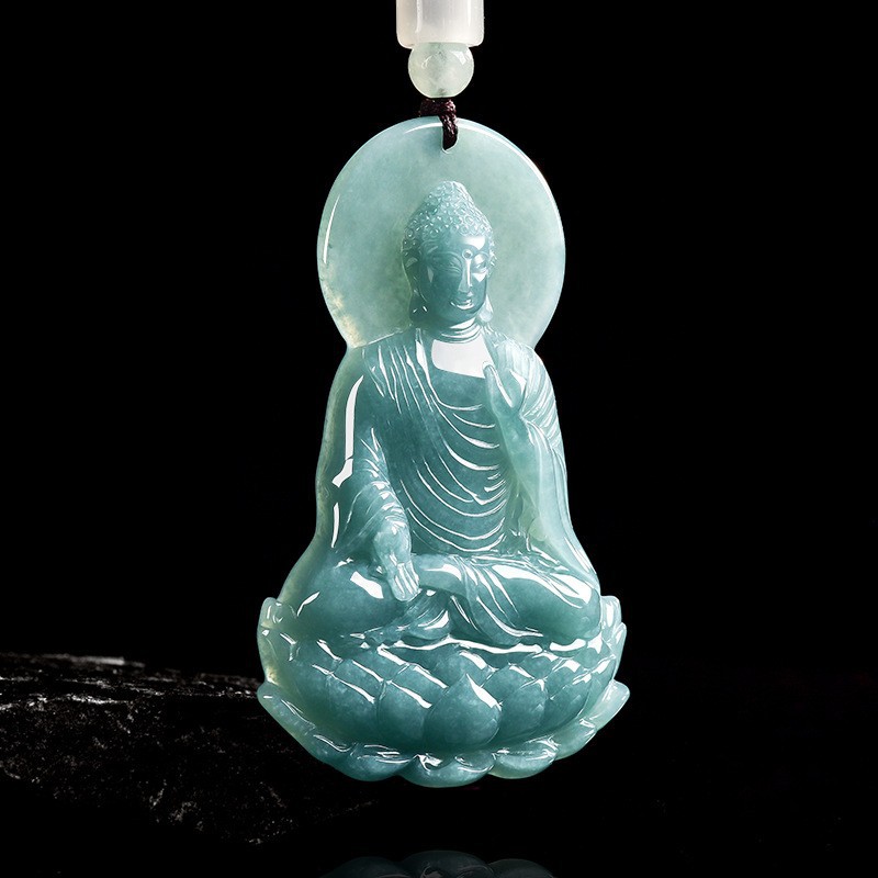 Women'S Accessories Jewelry - Natural Burmese Jadeite Buddha Pendant Necklace