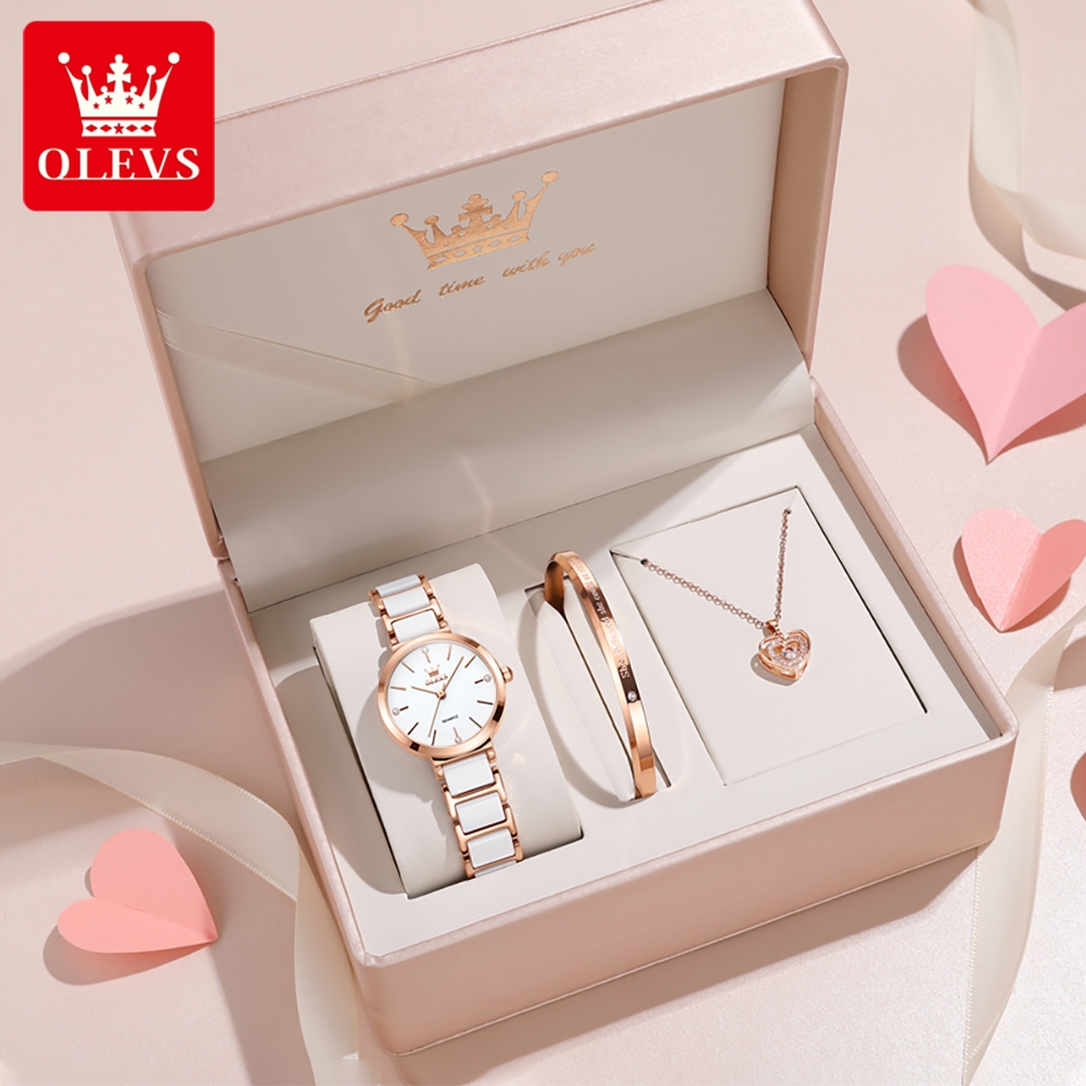 Women Accessories Bracelet - OLEVS Women Watch 5877 Luxury Elegant