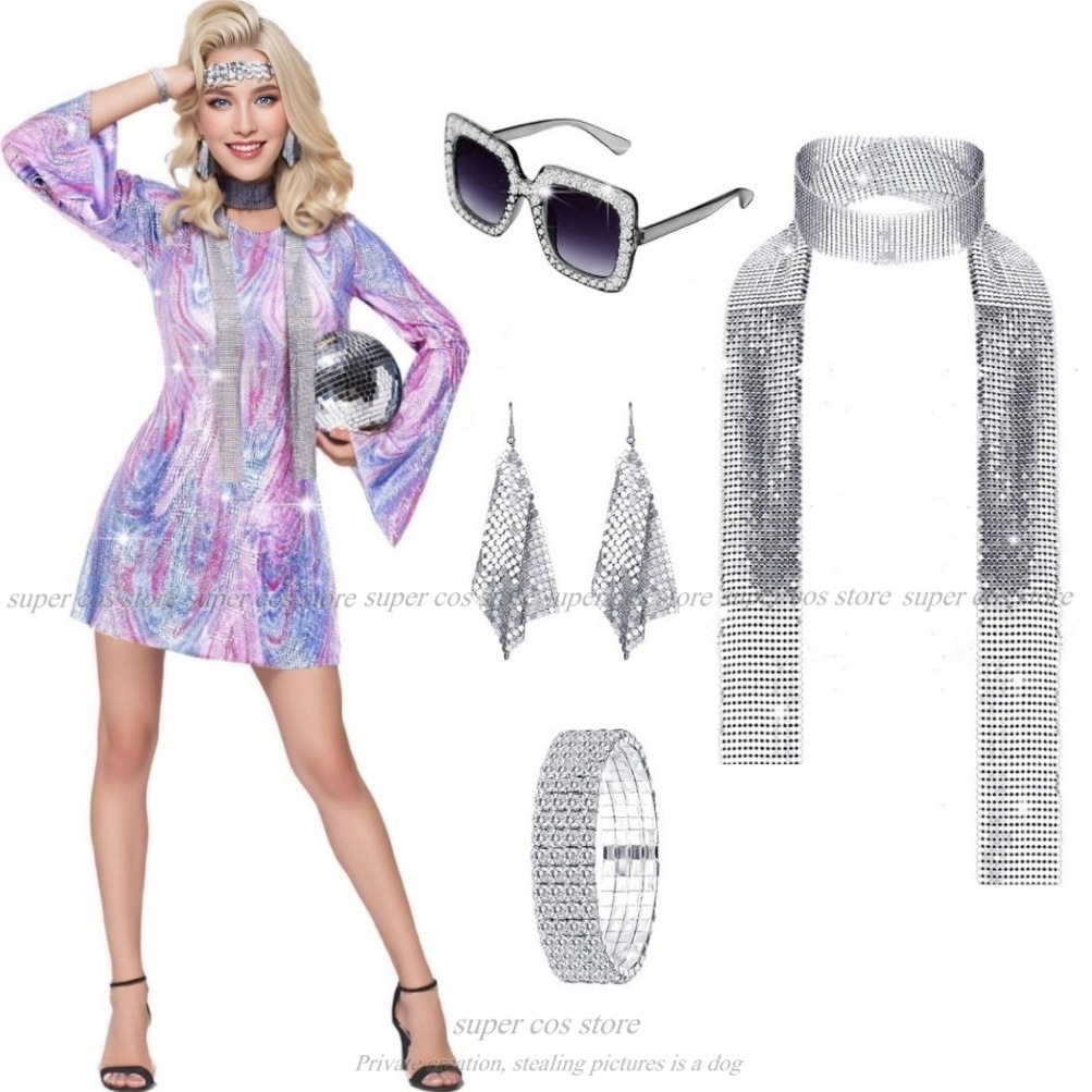 Women'S Accessories In The 70S - 70s Disco Women Costume Outfit and
