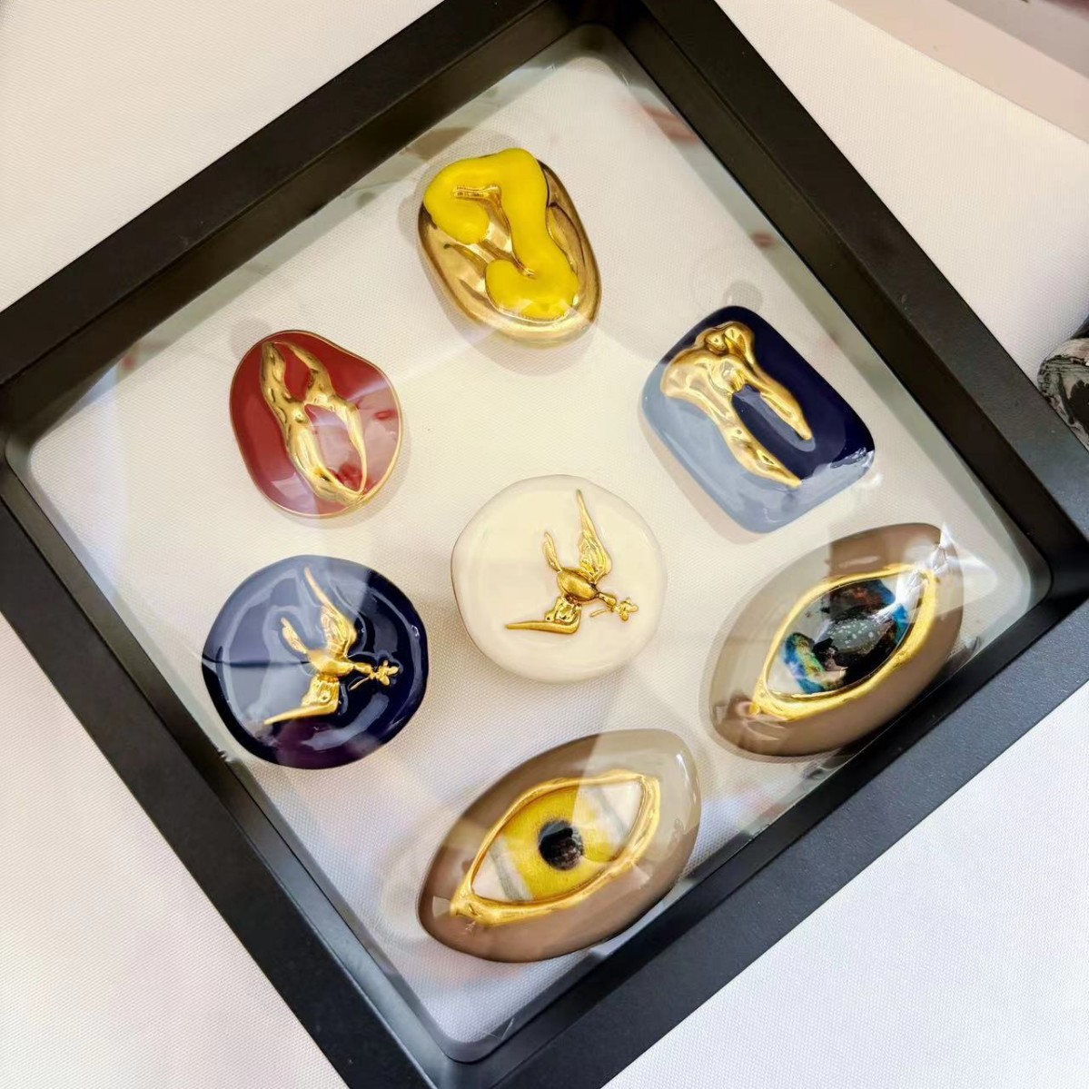 Accessories Brand For Women - Europe America Colored Enamel Cufflink Button