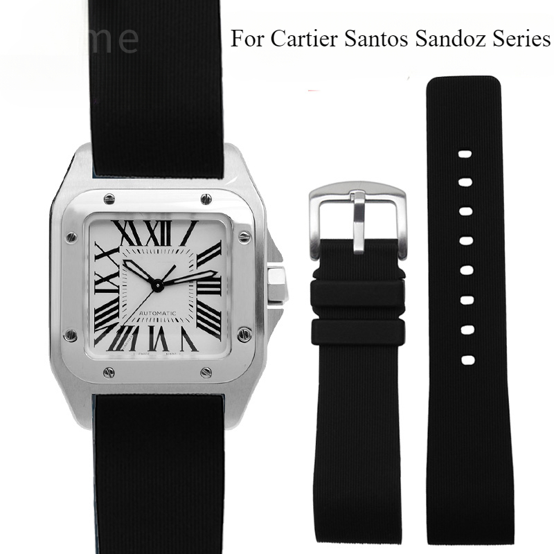 Women'S Accessories Cartier - Black Blue Silicone Watch Strap for