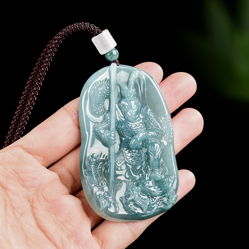 Women Accessories For Gift - Burmese Jadeite Monkey King Pendant Necklace