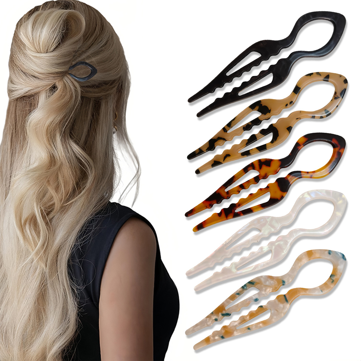 U-Shaped Hair Sticks Tortoises - огляд і ціна Women Accessories Shop