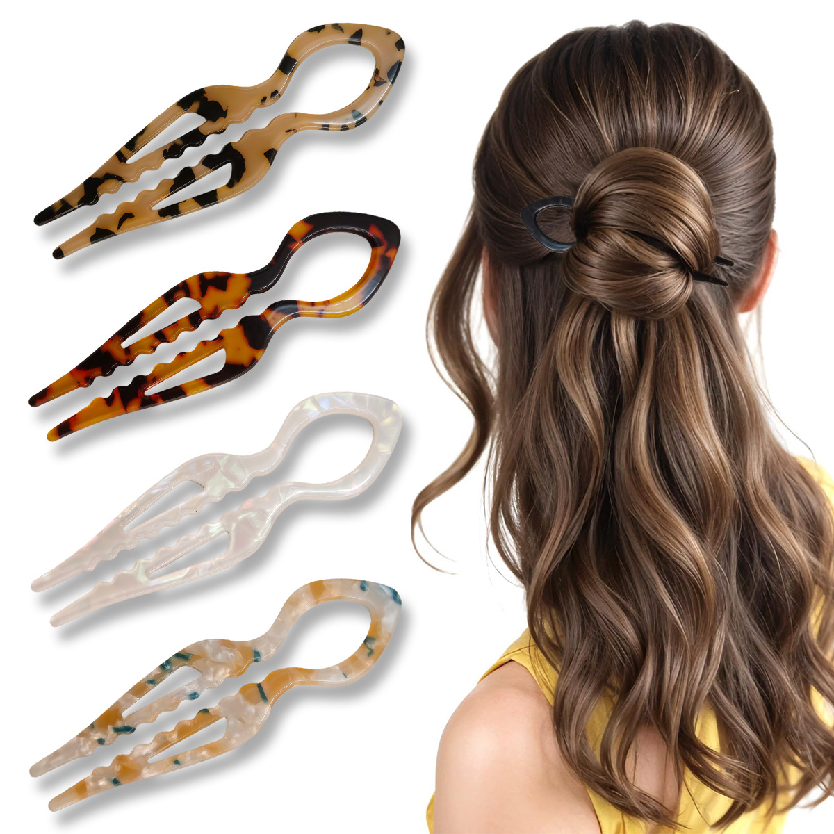 U-Shaped Hair Sticks Tortoises - огляд і ціна Women Accessories Shop