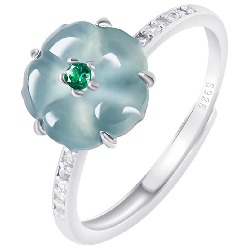 Blue Burmese Jadeite Flower Ri - огляд і ціна Women Accessories For Gift