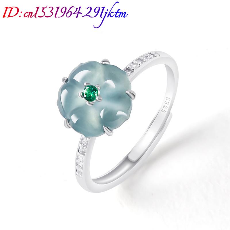 Blue Burmese Jadeite Flower Ri - огляд і ціна Women Accessories For Gift