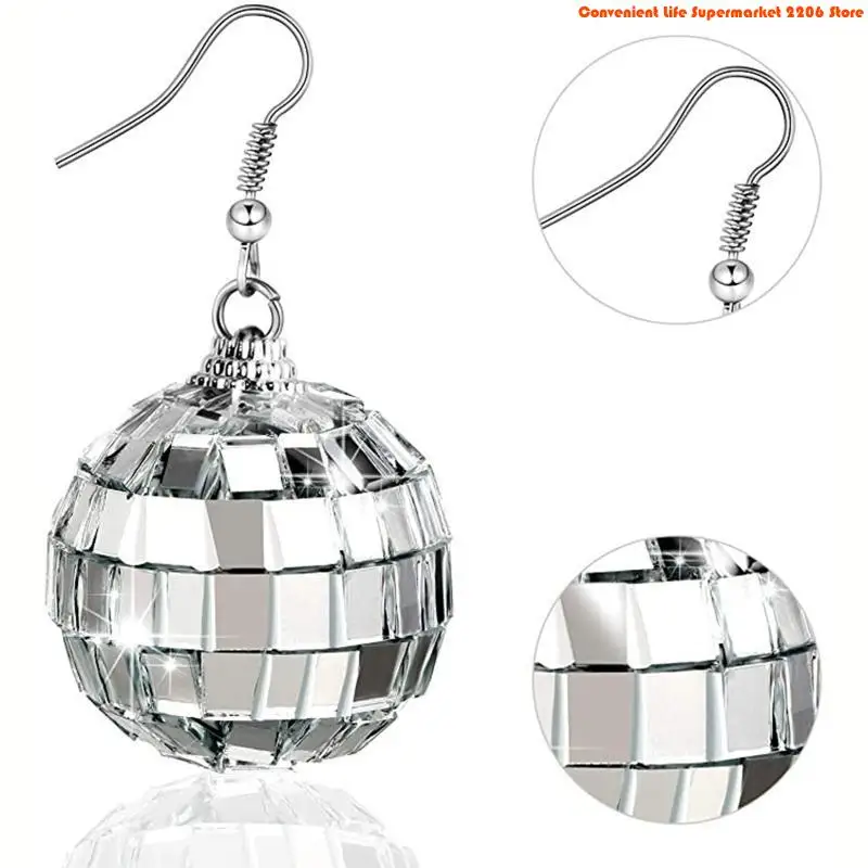 Q5WE Disco Ball Earrings 70s D - огляд і ціна Women'S Accessories In The 70S