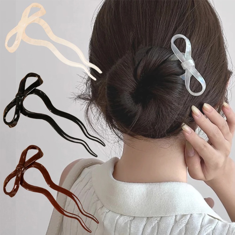 1PC U-Shaped Bow Acrylic Hair  - огляд і ціна Women Accessories Shop