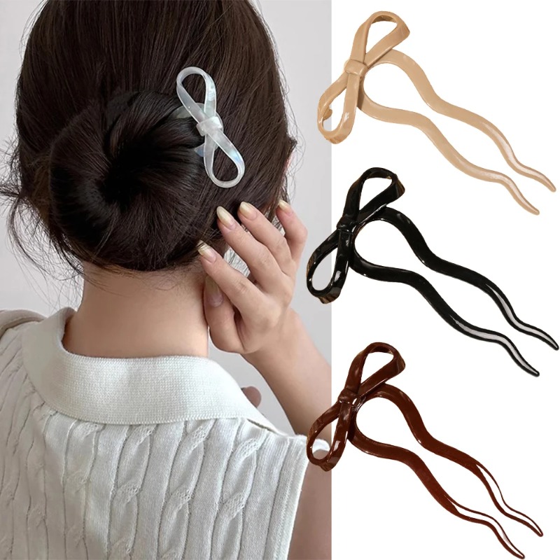 1PC U-Shaped Bow Acrylic Hair  - огляд і ціна Women Accessories Shop