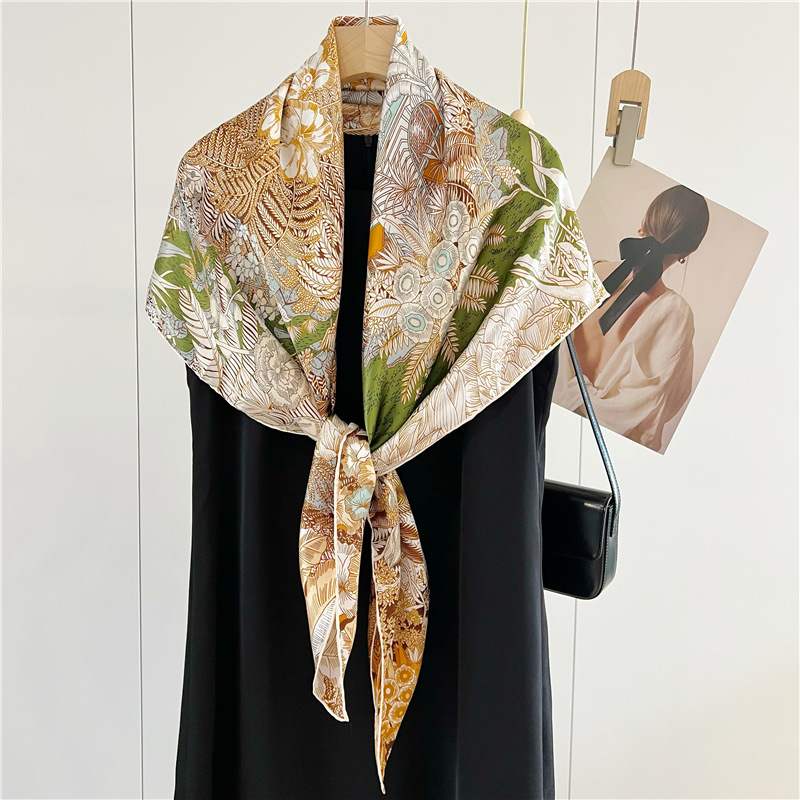 Satin Silk Scarf 110cm Brand M - огляд і ціна Accessories Brand For Women