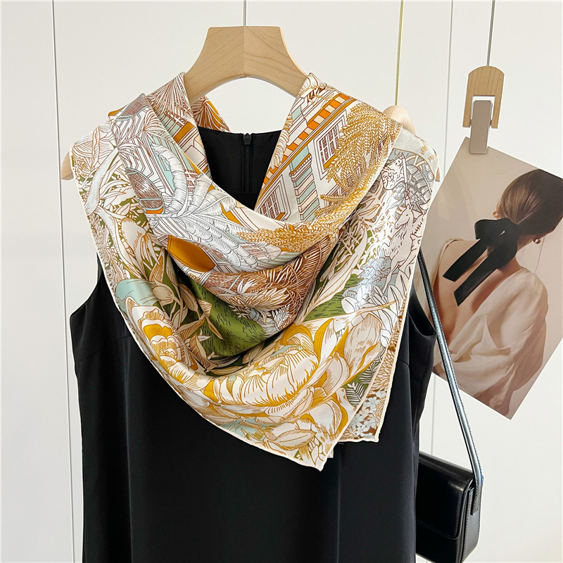 Satin Silk Scarf 110cm Brand M - огляд і ціна Accessories Brand For Women