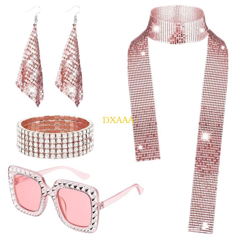 DXAA 70s Disco Fancy Dress Set - огляд і ціна Women'S Accessories In The 70S