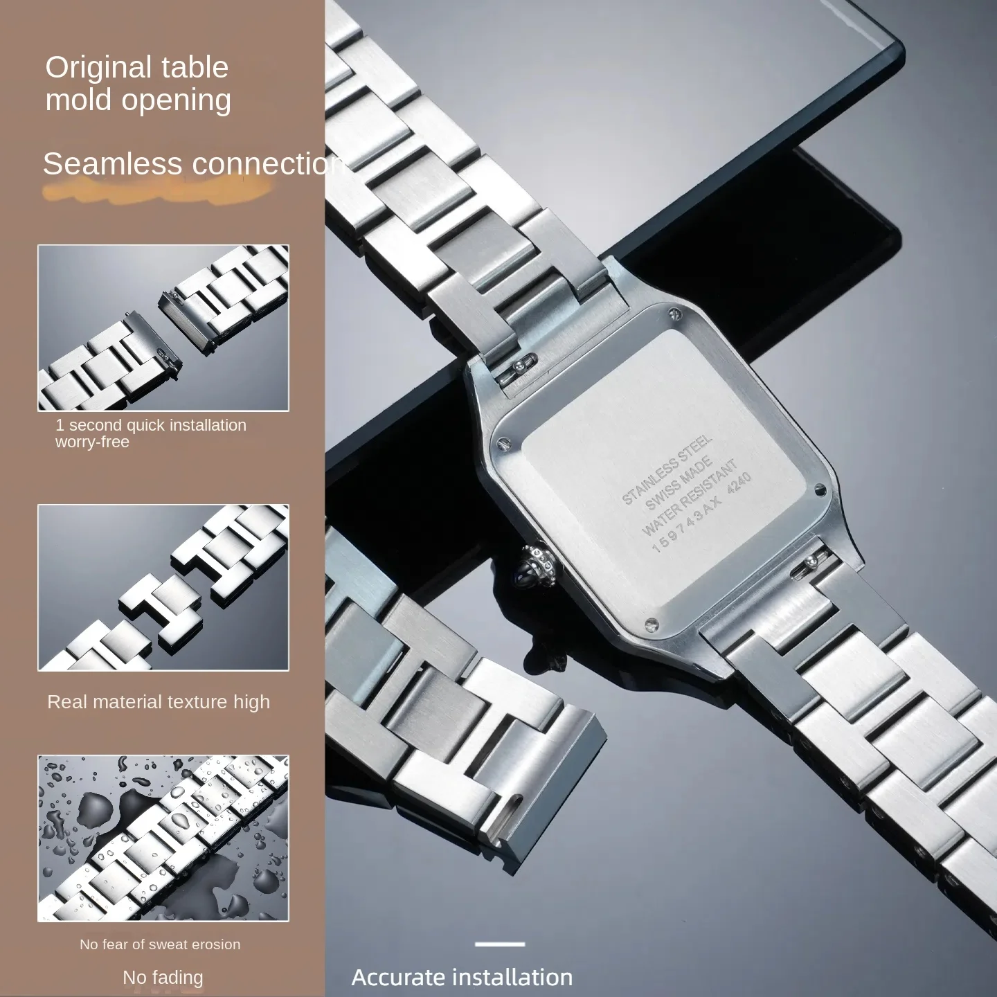 17.5mm Quick-Release Steel Wat - огляд і ціна Women'S Accessories Cartier