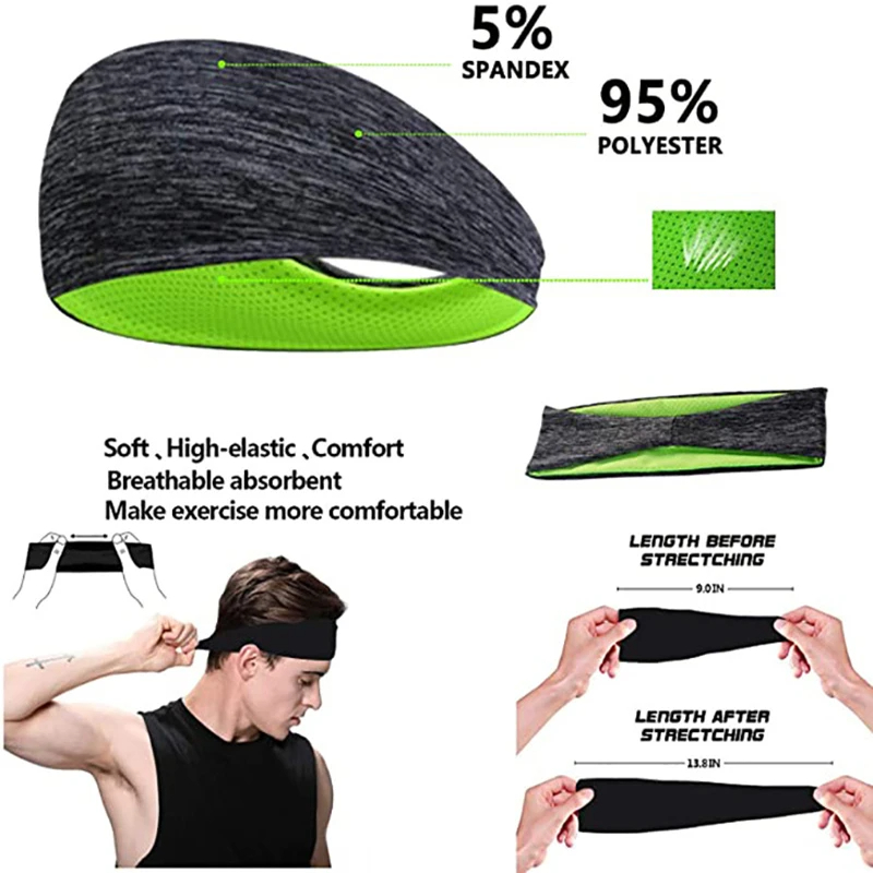 3PCS Sweatband for Men Women E - огляд і ціна Women'S Yoga Accessories