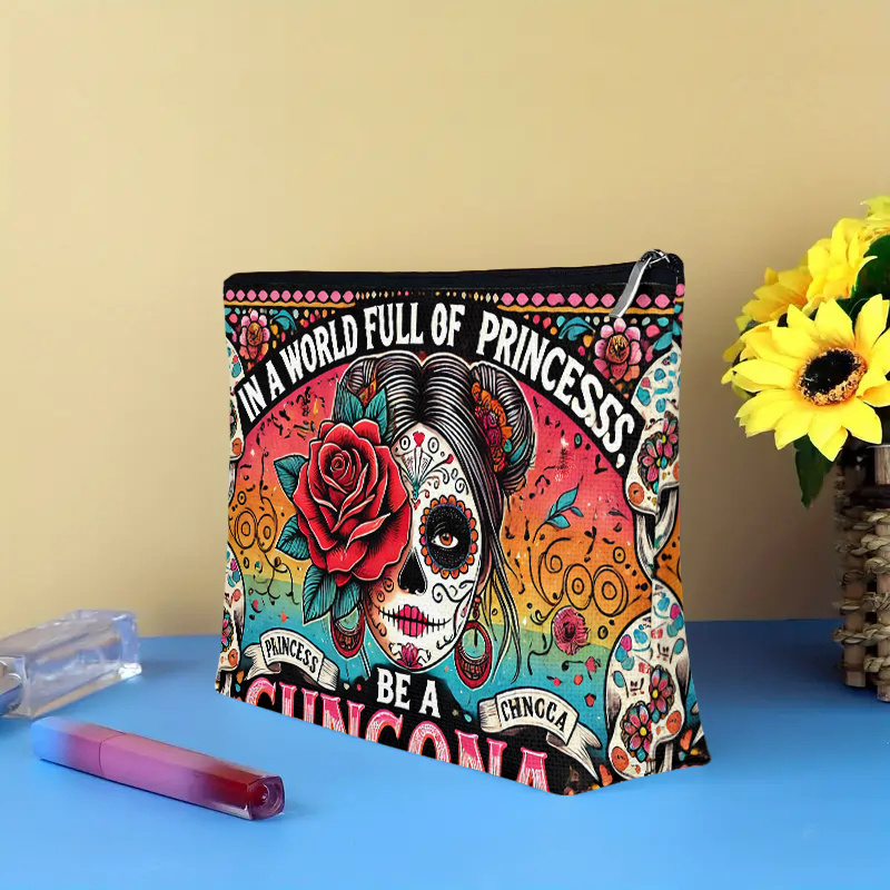 A Flower and skull cosmetic ba - огляд і ціна Women Accessories Pouch