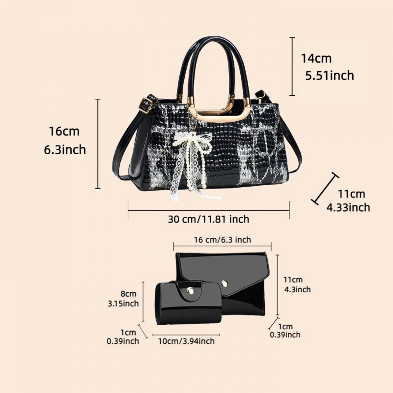 Women's Handbag Set, Crocodile - огляд і ціна Women Accessories For Gift