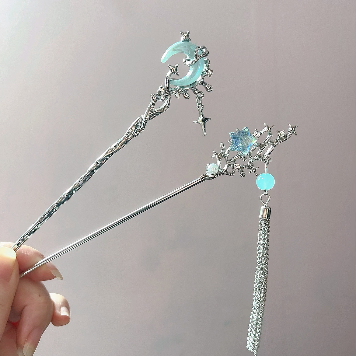 Moonstone Star Moon Hair Stick - огляд і ціна Women Accessories Shop