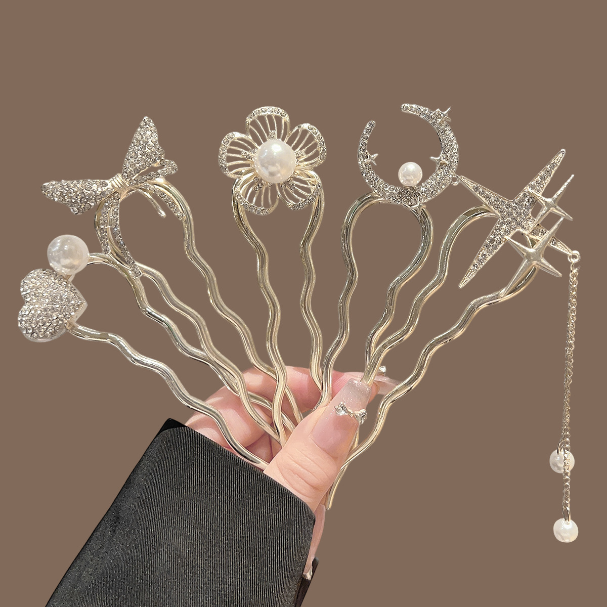 Pearl Flower Heart Moon U-Shap - огляд і ціна Women Accessories Shop